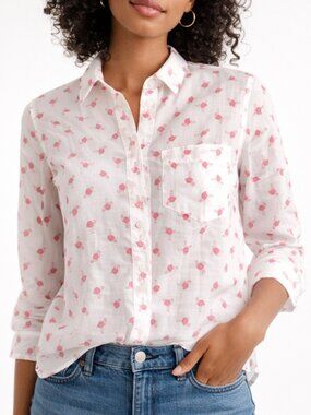 Madewell 100% Cotton Flamingo Print Button-Up | Size Small